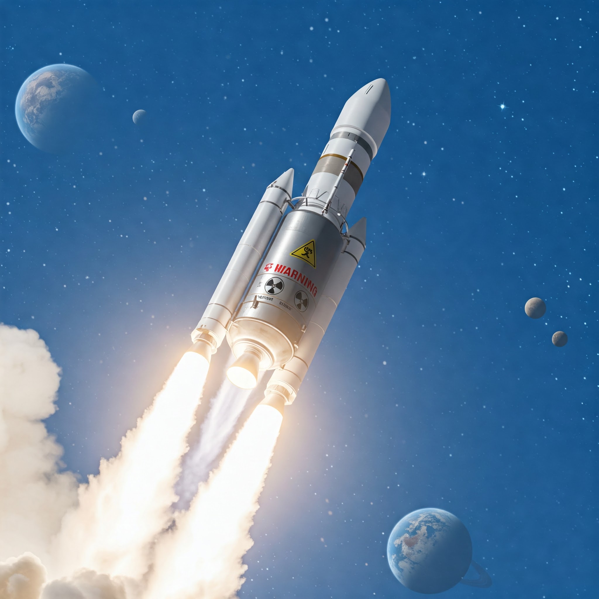Atommüll ins Weltall Rakete mit Atommüll